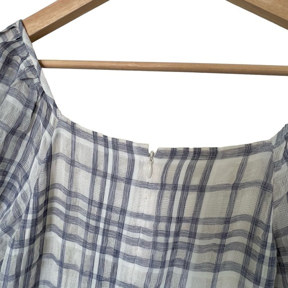 New Women’s Madewell Puff-Sleeve Faux-Wrap Tiered Midi Dress Size 10 - Picture 6 of 10